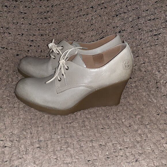 DOC DR. MARTENS-Mimi Wedge-Grey Smooth Leather-Slightly Distressed Look-Sz 8-EX - Picture 2 of 8